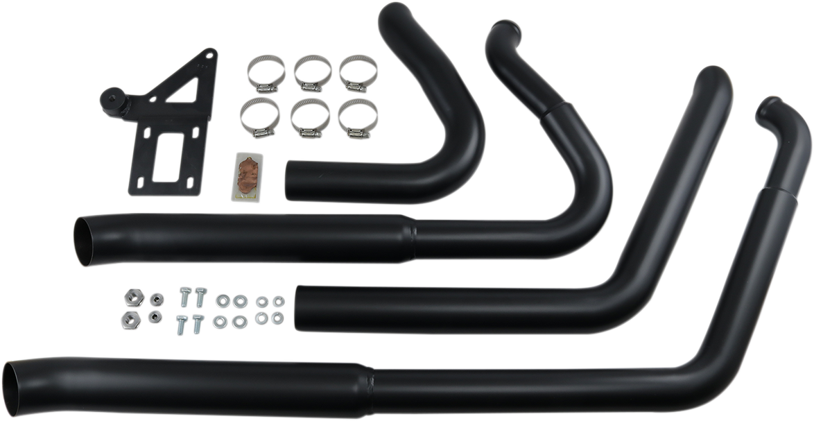 Bassani Xhaust Pro Street exhaust system for Softail motorcycle, featuring polished chrome finish and dual mufflers.