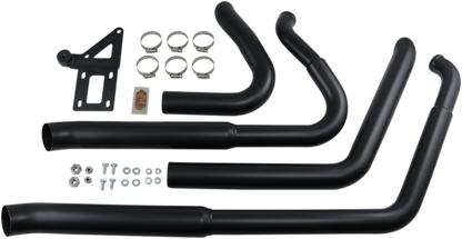 Bassani Xhaust Pro Street exhaust system for Softail motorcycle, featuring polished chrome finish and dual mufflers.