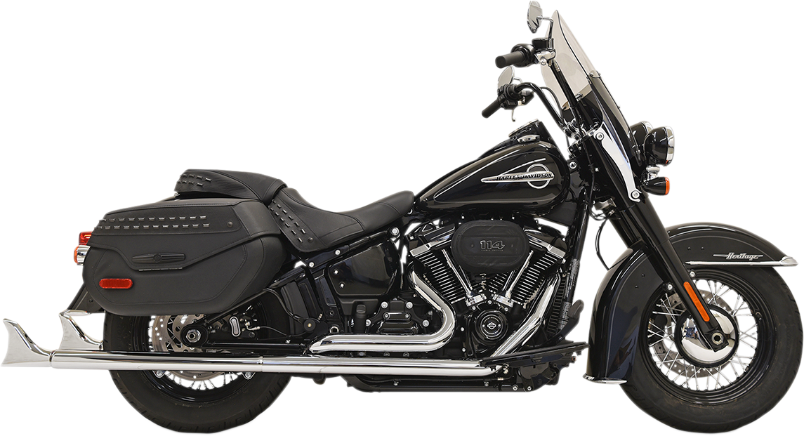 BASSANI XHAUST Fishtail Exhaust with Baffle, 33-inch motorcycle exhaust pipe, part number 1S96E-33, chrome finish
