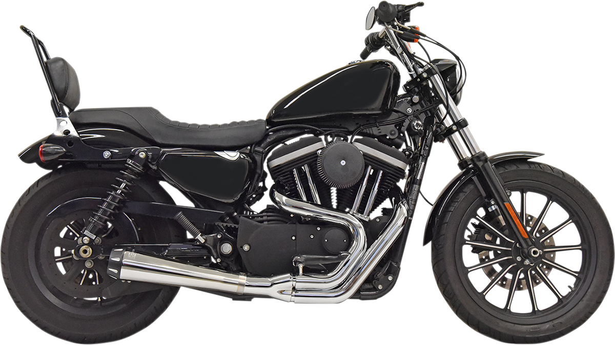 Chrome BASSANI XHAUST Road Rage exhaust for Harley-Davidson XL models 1986-2003, featuring polished metal and branded logo.