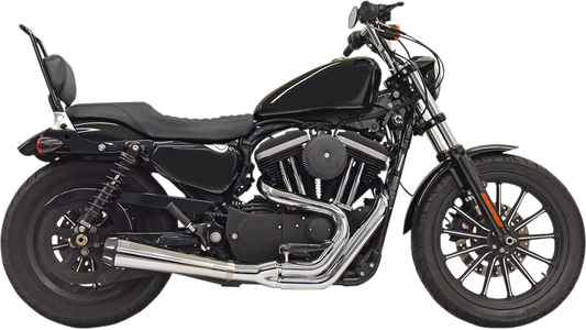 Chrome BASSANI XHAUST Road Rage exhaust for Harley-Davidson XL models 1986-2003, featuring polished metal and branded logo.