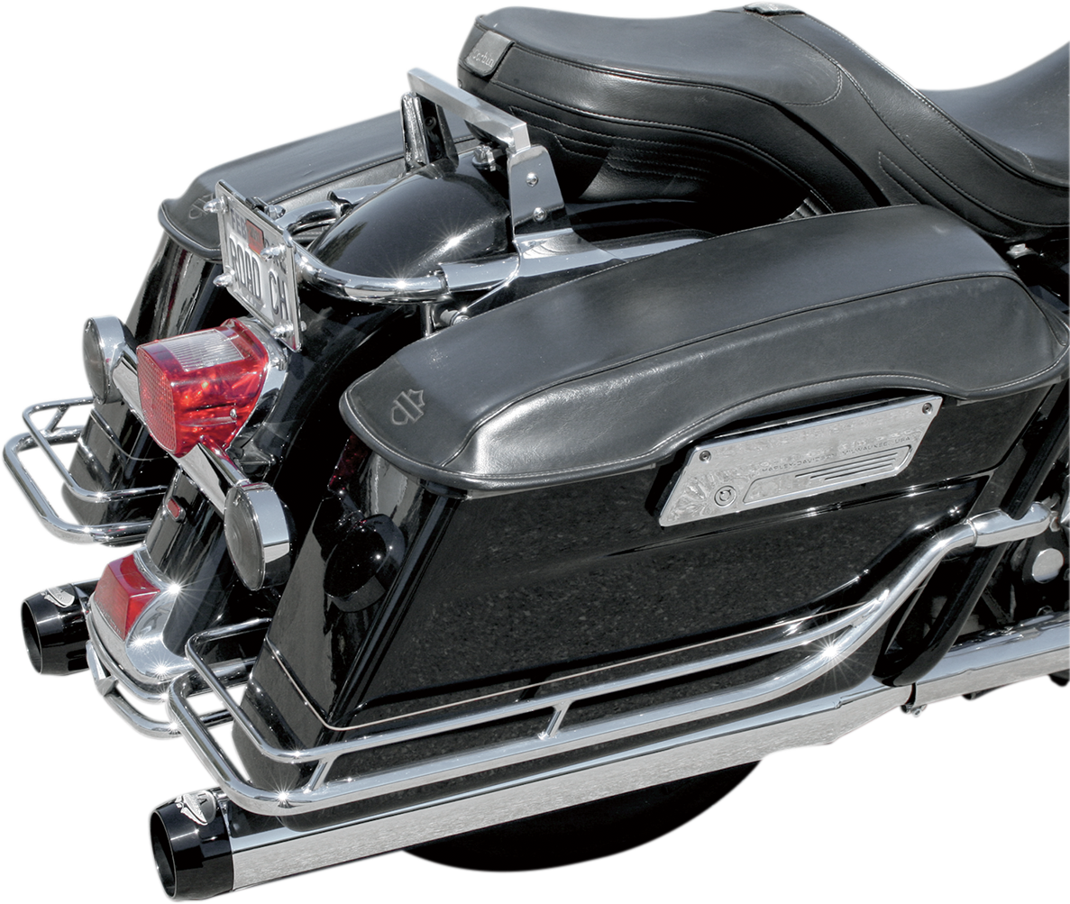 BASSANI XHAUST 4-inch Quick Change Series Slip-On Mufflers for Harley FL '95-'16 - Chrome, Part 1F740