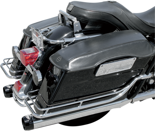 BASSANI XHAUST 4-inch Quick Change Series Slip-On Mufflers for Harley FL '95-'16 - Chrome, Part 1F740