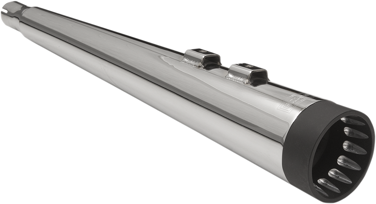 BASSANI XHAUST DNT Megaphone muffler for Harley-Davidson FL 1995-2016 in chrome and black finish, part #1F57DNT5