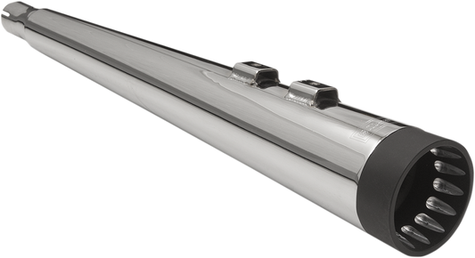 BASSANI XHAUST DNT Megaphone muffler for Harley-Davidson FL 1995-2016 in chrome and black finish, part #1F57DNT5