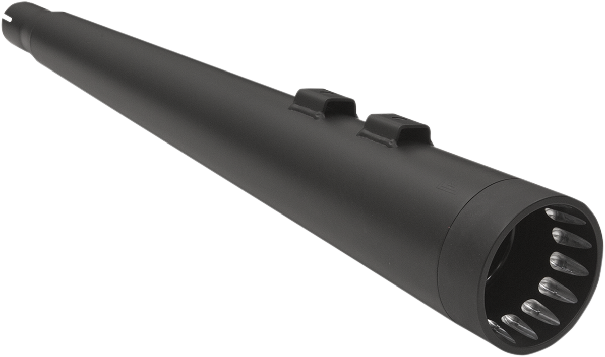 BASSANI XHAUST DNT Megaphone muffler for Harley Davidson FL motorcycle, 1995-2016, black chrome finish, part #1F57DNT5B