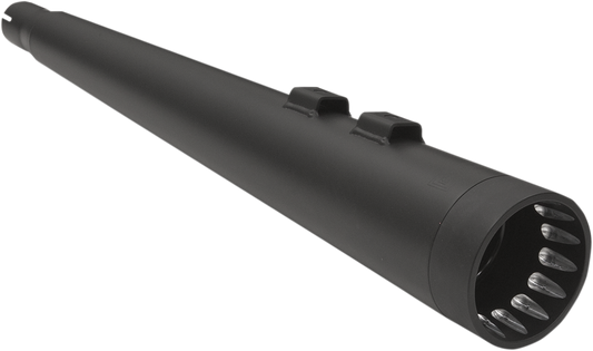 BASSANI XHAUST DNT Megaphone muffler for Harley Davidson FL motorcycle, 1995-2016, black chrome finish, part #1F57DNT5B