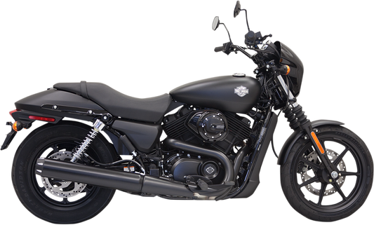 Black 4-inch BASSANI XHAUST muffler for Harley XG500 and XG750 motorcycles, part number 1587LRB, shown in the image.