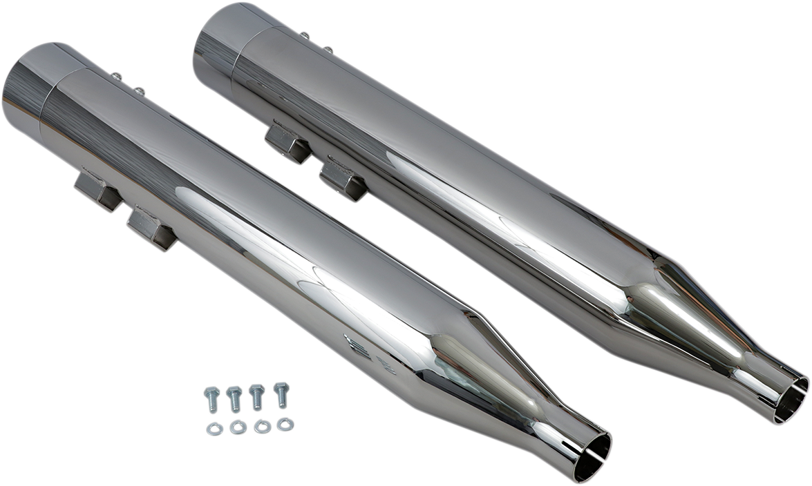 BASSANI XHAUST DNT Straight Can Mufflers for '95-'16 FL - Chrome (Part Number 1F7DNT6)