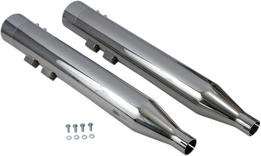 BASSANI XHAUST DNT Straight Can Mufflers for '95-'16 FL - Chrome (Part Number 1F7DNT6)