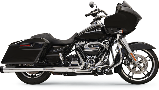 Chrome Bassani Exhaust DNT Megaphone Muffler with chrome finish, designed for high-performance motorcycle exhaust systems.