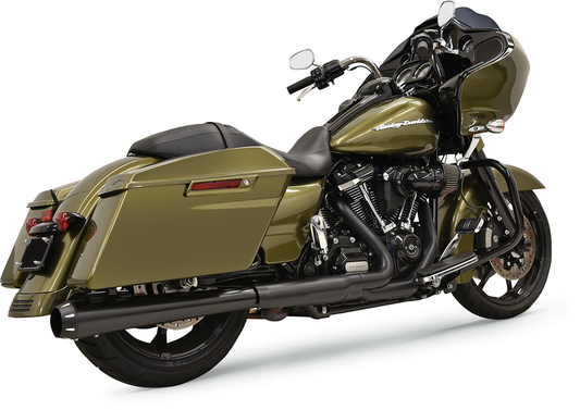 BASSANI XHAUST 2:1 Slip-On Muffler with Billet End Cap for Crossovers - Black Megaphone 1F17RB