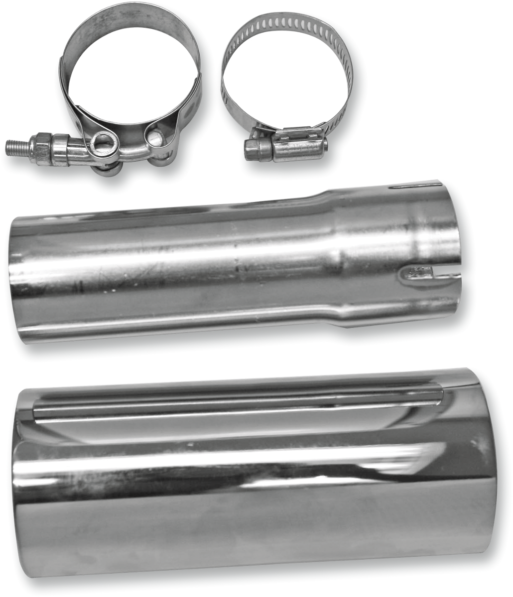 BASSANI XHAUST muffler adapter 11119P for Harley-Davidson 2-into-1 exhaust systems, shown on a silver background