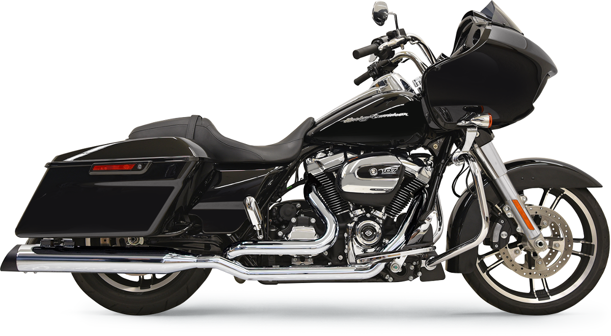 BASSANI XHAUST True-Dual Down Under Headpipes for M8 motorcycle in chrome finish, part number 11515A, showing shiny dual exhaust pipes