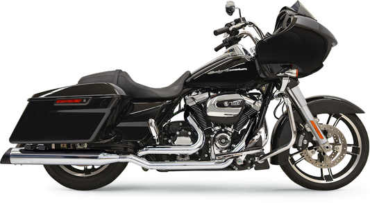 BASSANI XHAUST True-Dual Down Under Headpipes for M8 motorcycle in chrome finish, part number 11515A, showing shiny dual exhaust pipes