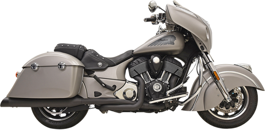 BASSANI XHAUST True Dual Exhaust System with black finish, featuring dual exhaust pipes and sleek design.