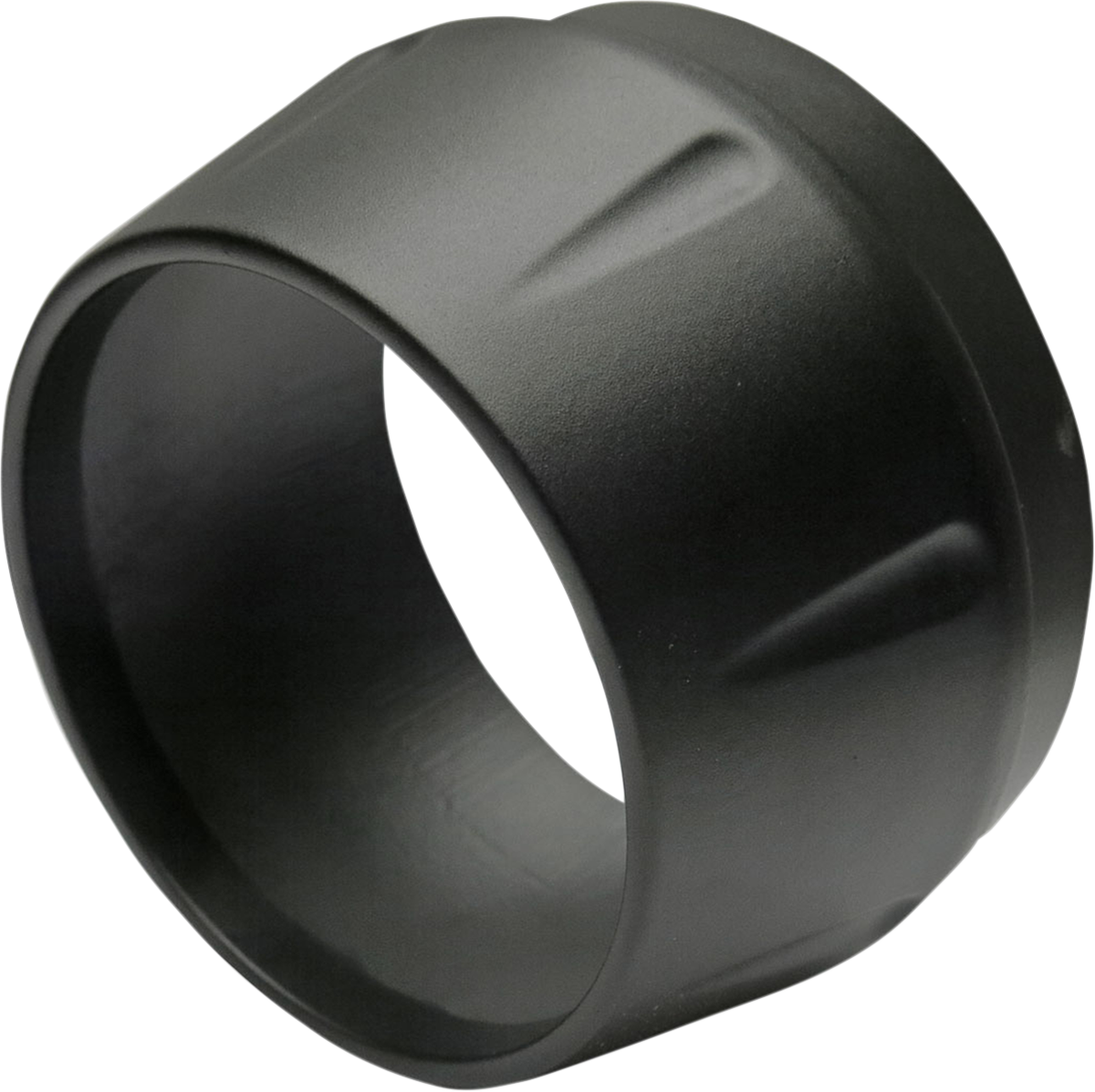 Black BASSANI XHAUST short megaphone end cap for BESMU motorcycle exhaust system, showing the sleek, cylindrical design.