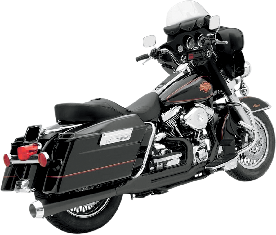 Black Bassani Xhaust heat shield set for motorcycle exhaust, featuring durable metal construction and sleek black finish.