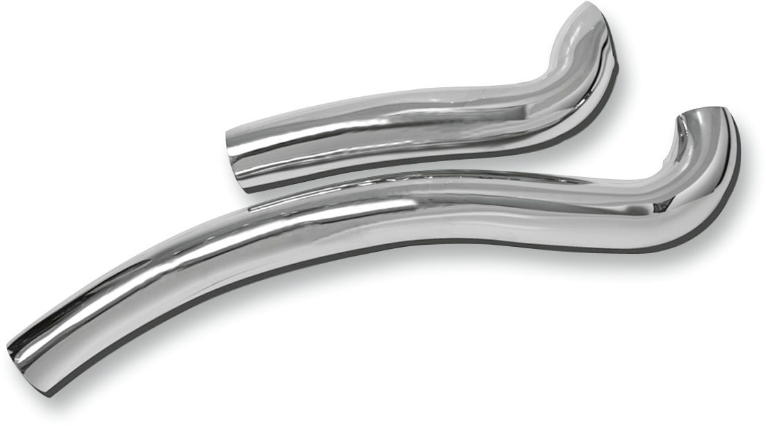 Chrome BASSANI XHAUST Sweeper Heat Shields for motorcycles, featuring easy bolt-on installation and American-made quality.