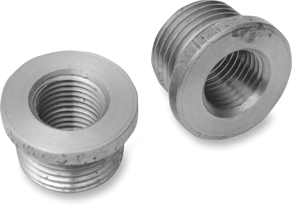 BASSANI XHAUST O2 port bung adapter 18 mm to 12 mm for motorcycle exhaust systems, part number 102P2, shown in image.