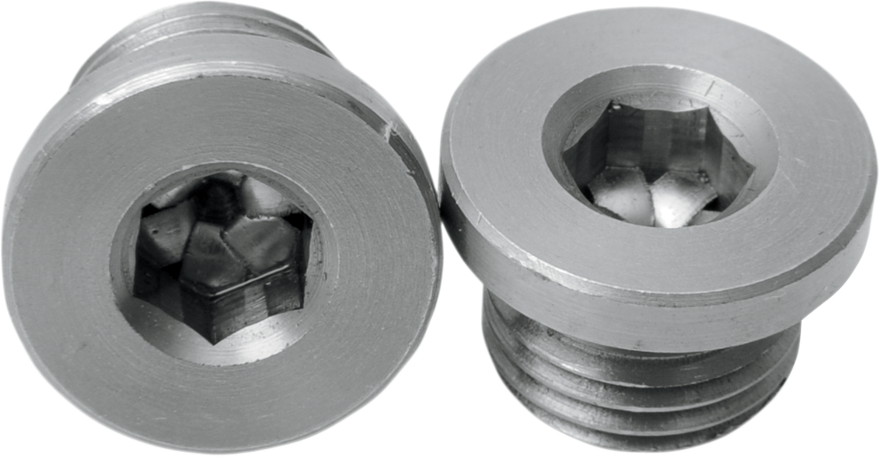 BASSANI XHAUST O2 sensor port plugs in 12 mm size, part number 1202P, shown in the image for motorcycle exhaust system.