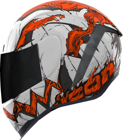 White ICON Airform™ Helmet Trick or Street 3 small size, featuring a sleek design and adjustable strap for motorcycle riding.