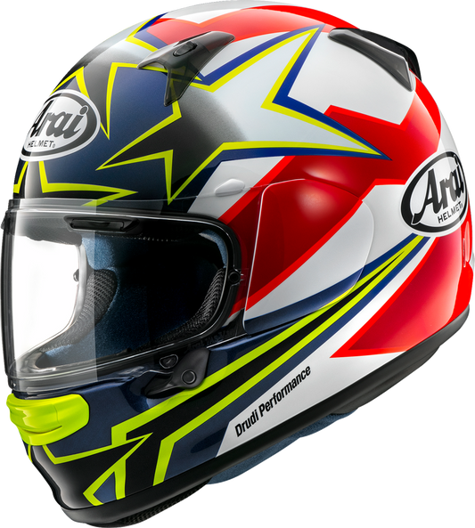 ARAİ Helmets Regent-X Stars & Stripes Dark motorcycle helmet in 2XL size with bold star and stripe design.