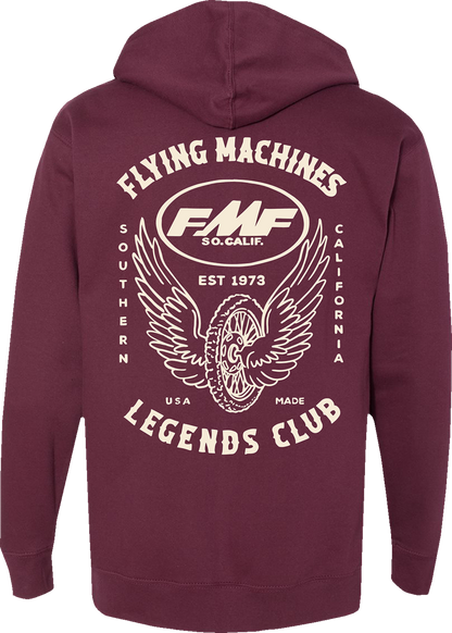 Maroon FMF Loyalty hoodie in 2XL with front pocket and drawstring hood, made from soft fabric for comfortable casual wear.