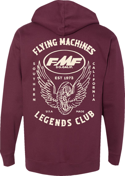 Maroon FMF Loyalty hoodie in 2XL with front pocket and drawstring hood, made from soft fabric for comfortable casual wear.