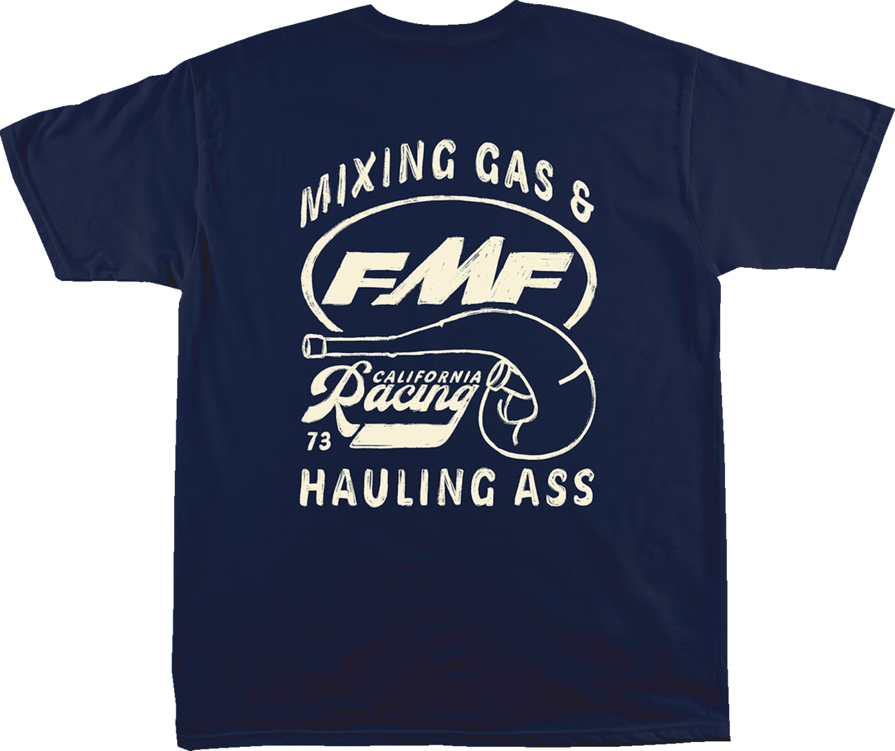FMF Twisted Metal T-Shirt in navy, large size, featuring a bold twisted metal graphic on the front.