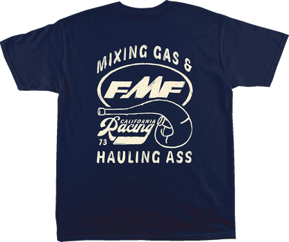 FMF Twisted Metal T-Shirt in navy, large size, featuring a bold twisted metal graphic on the front.