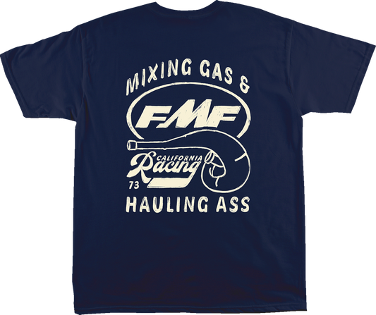 FMF Twisted Metal T-Shirt in navy, large size, featuring a bold twisted metal graphic on the front.