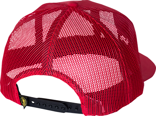 FMF Ride Bad Fast Hat - Red FA24196908RED with Embroidered Graphic and Woven Snap Closure Label