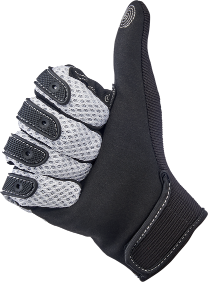 White BILTWELL Anza Gloves in 2XL size, featuring durable construction and detailed stitching, designed for comfort and protection.