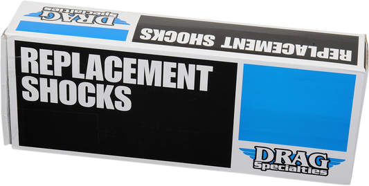 Chrome Drag Specialties shocks, 11.5-inch replacement shock absorbers with model C16-0121, designed for motorcycle suspension.