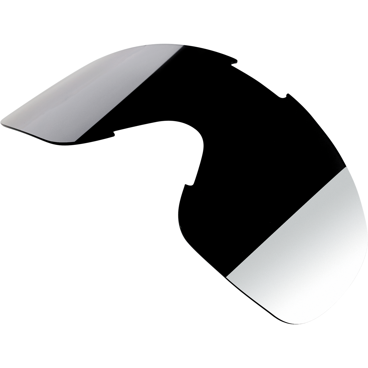 BILTWELL Overland Goggle Lens in chrome with smoke mirror finish, designed for motorcycle goggles by Bill's Exhausts.