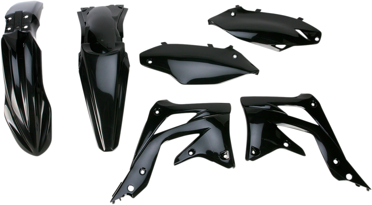 Black Acerbis standard replacement body kit for motorcycles, designed for easy installation and durable performance.