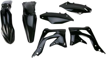 Black Acerbis standard replacement body kit for motorcycles, designed for easy installation and durable performance.