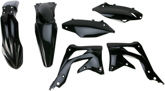 Black Acerbis standard replacement body kit for motorcycles, designed for easy installation and durable performance.