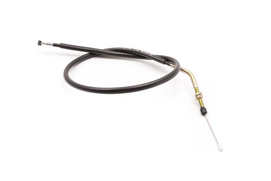 Motion Pro clutch cable for motorcycle, durable and enhanced performance, with flexible black outer casing and metal fittings.