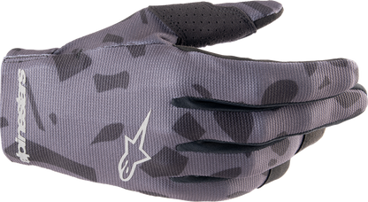 Alpinestars Youth Radar Gloves in Magnet Silver, small size, featuring protective padding and adjustable wrist closure.