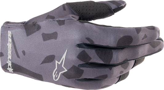 Alpinestars Youth Radar Gloves in Magnet Silver, small size, featuring protective padding and adjustable wrist closure.