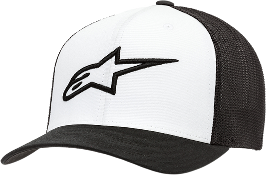 Alpinestars Women's Ageless Hat in white and black, protective gear with a stylish, sporty design, one size fits most.