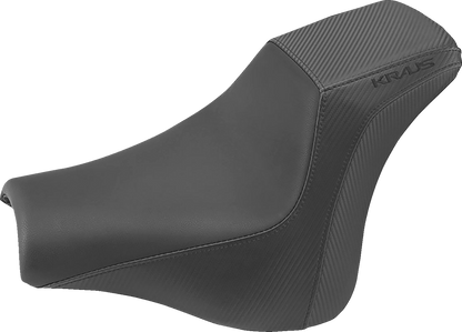 SADDLEMEN Kraus Moto Pro Series Solo Seat for FXFB/S 2018-2022, black leather with textured surface, designed for Harley Davidson FXFB models.