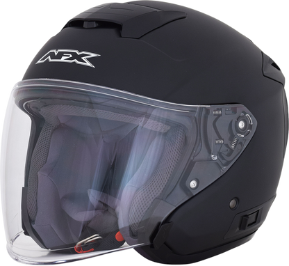Bill's Exhausts AFX FX-60 matte black motorcycle helmet in 2XL size with sleek design and clear visor.