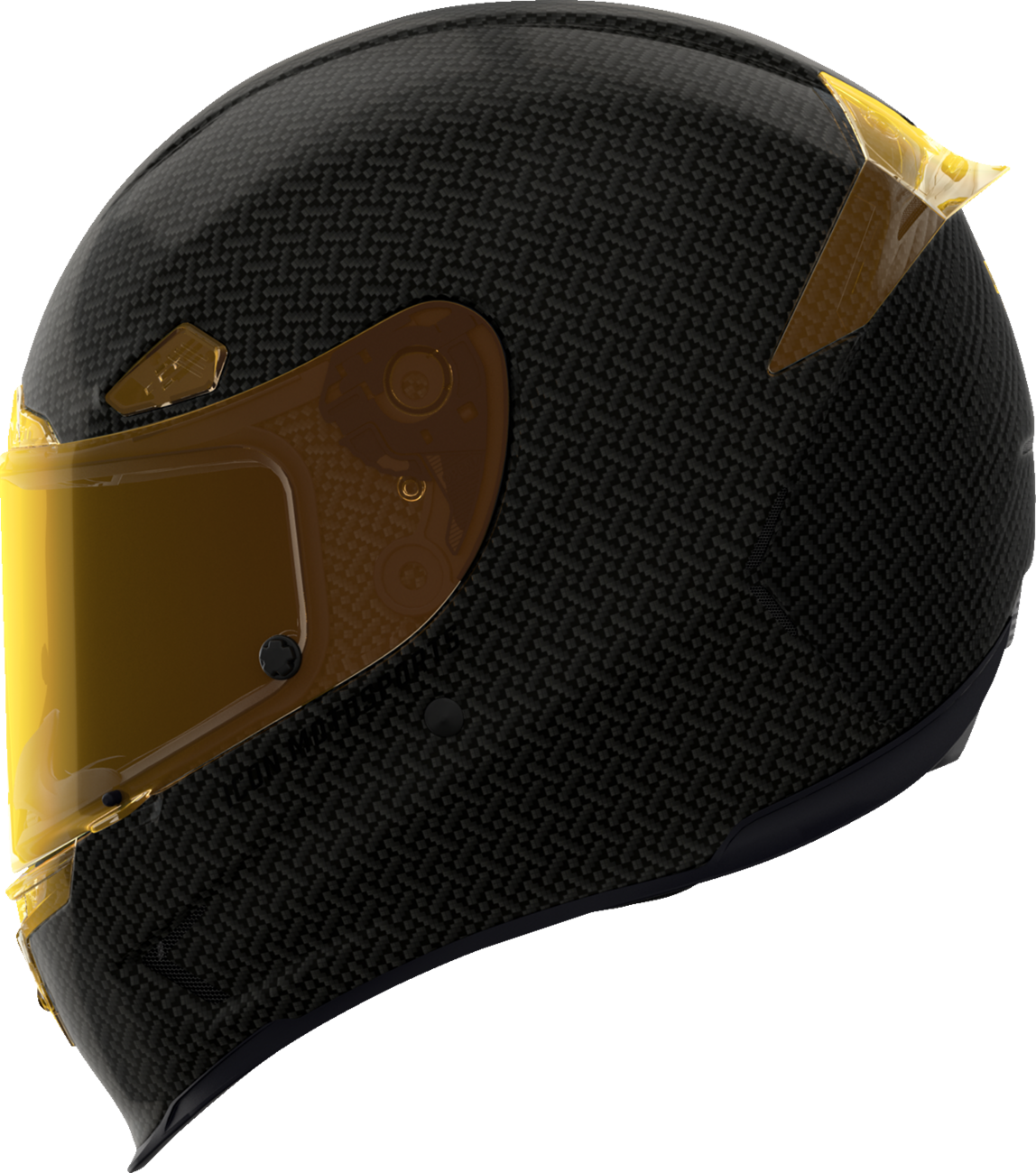 Yellow ICON Airframe Pro™ helmet in XS size with carbon 4Tress finish, featuring a sleek aerodynamic design and ventilation vents.