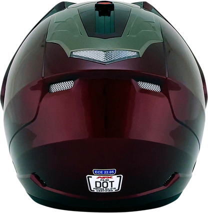 Bill's Exhausts AFX FX-50 helmet in wine color, XS size, featuring a sleek motorcycle helmet design with a smooth finish.