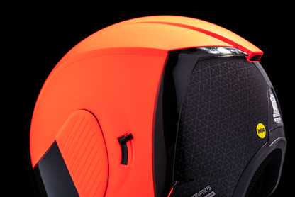 Red ICON Airform MIPS helmet in small size with sleek design, featuring ventilation and adjustable straps.
