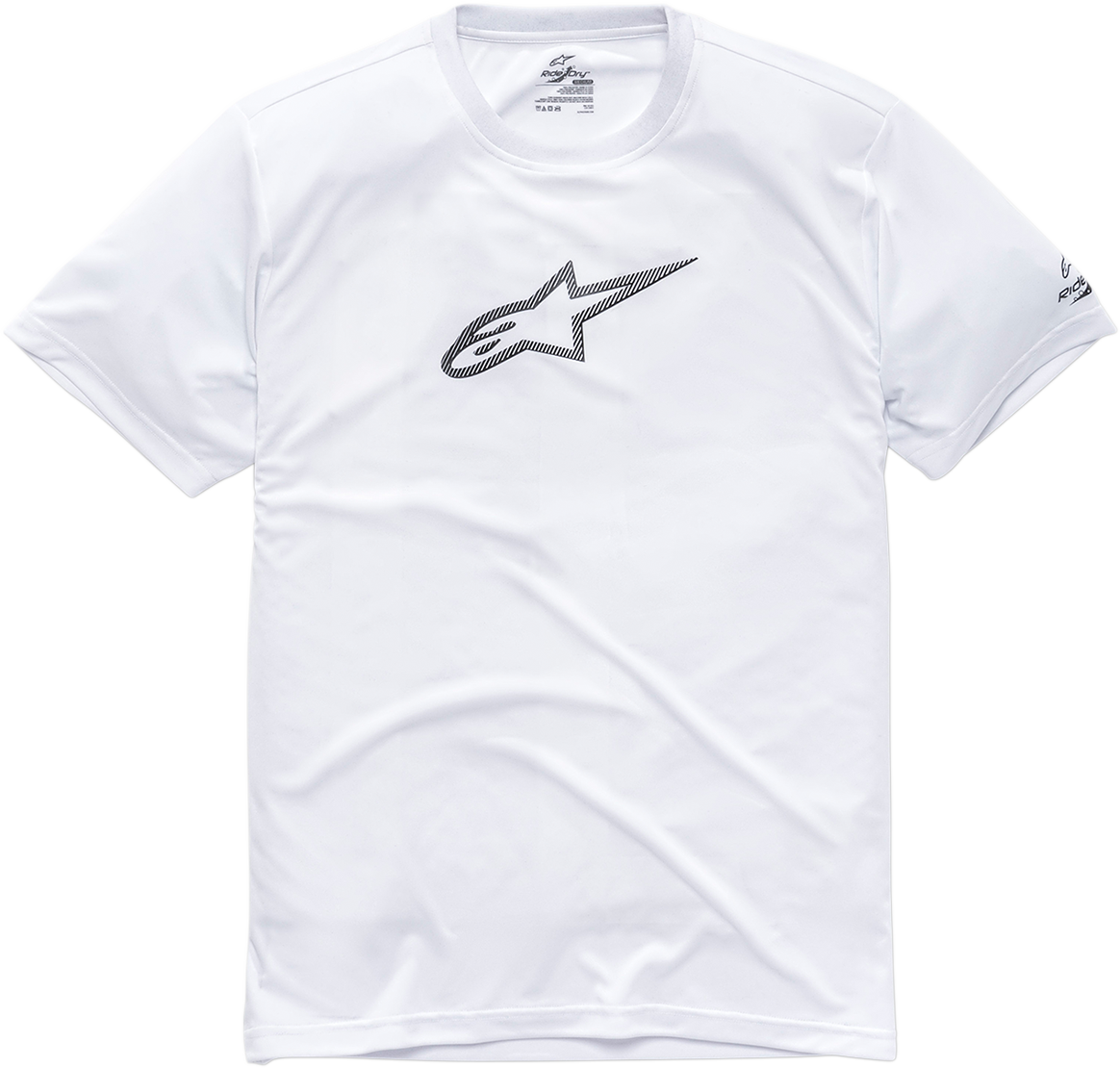 Alpinestars Tech Ageless Performance T-Shirt in white, medium size, featuring a sleek design and breathable fabric for active wear.