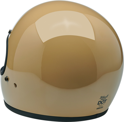 BILTWELL Gringo helmet in gloss coyote tan, XS size, showcasing its sleek motorcycle helmet design with matte finish.